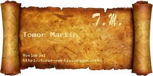 Tomor Martin névjegykártya